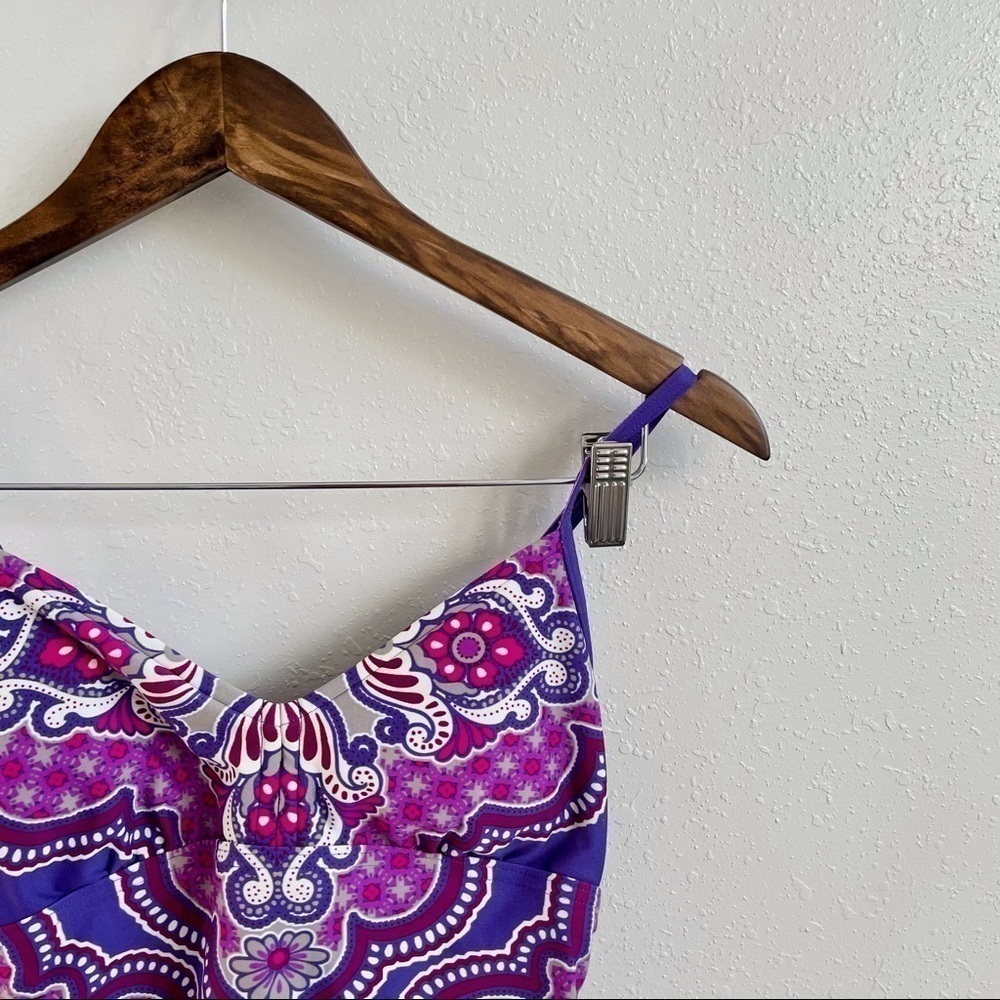 3/$20 Prana Moorea Tankini Top in Dusted Peri Jasmine - Picture 6 of 11